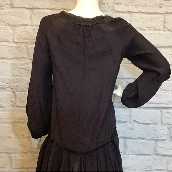 Rebecca Taylor 2 Silk Babydoll Flutter A Line Dress Eggplant Purple Flowy - Picture 5 of 14